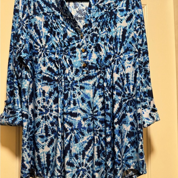 Ava & Grace Tops - Blue Tie-Dye Women's Top